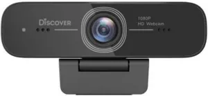 Discover HD100 Webcam for Professionals | HD 1080P, 30fps | Built-in Microphones | Wide Angle View | Tripod Compatible