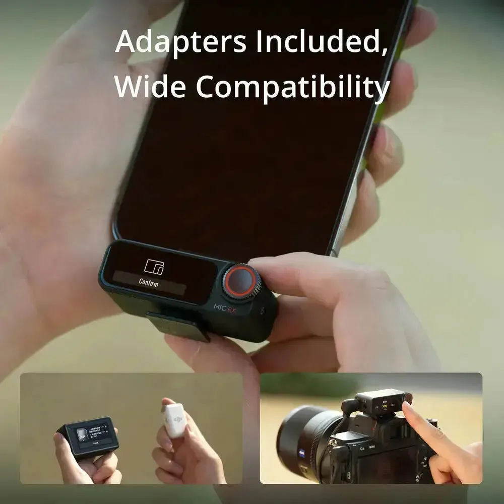 DJI Mic 2 1-Person Compact Digital Wireless Microphone System/Recorder for Camera & Smartphone (2.4 GHz)