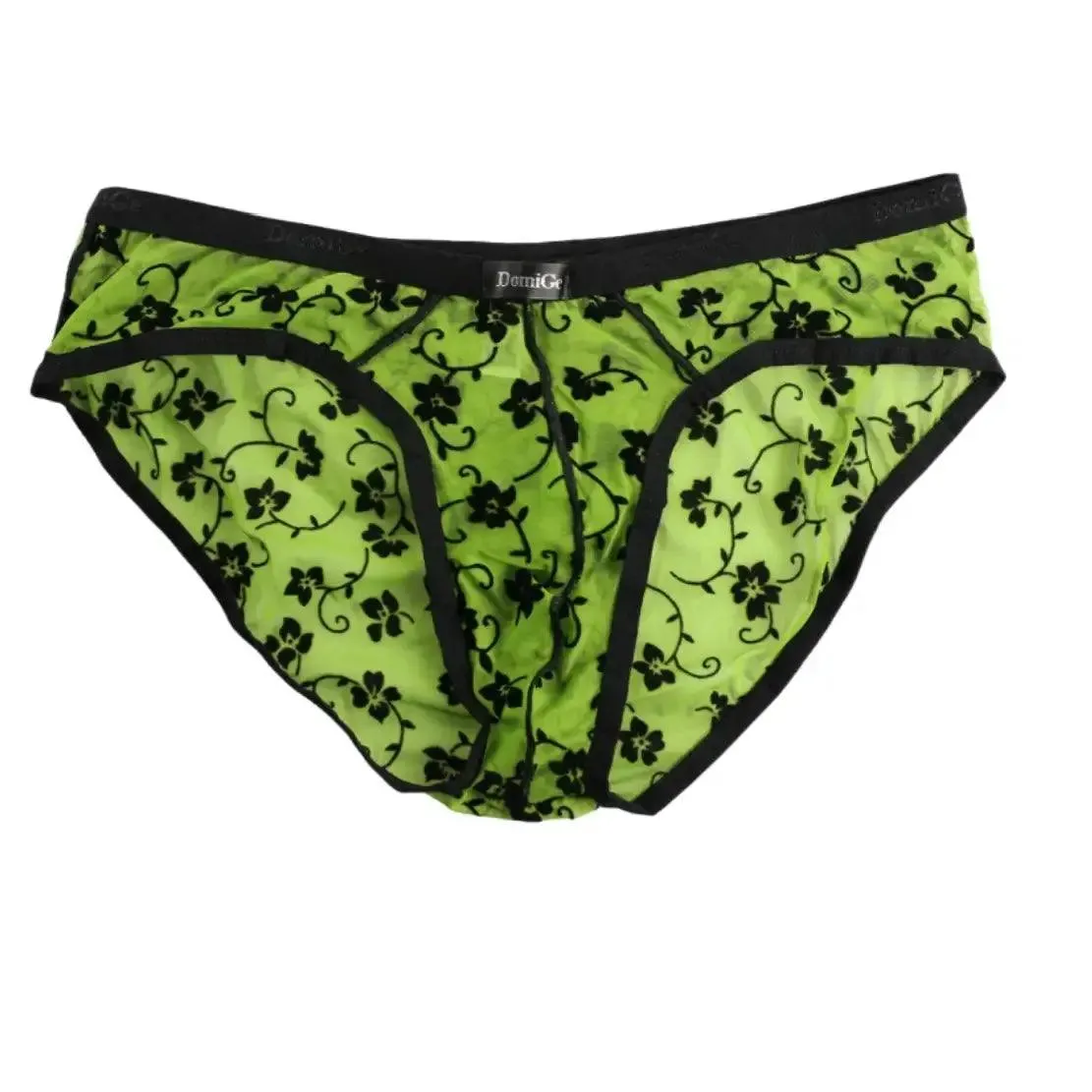 DomiGe Men's Lace Briefs Nylon Mesh Underwear Mid-Rise Lingerie