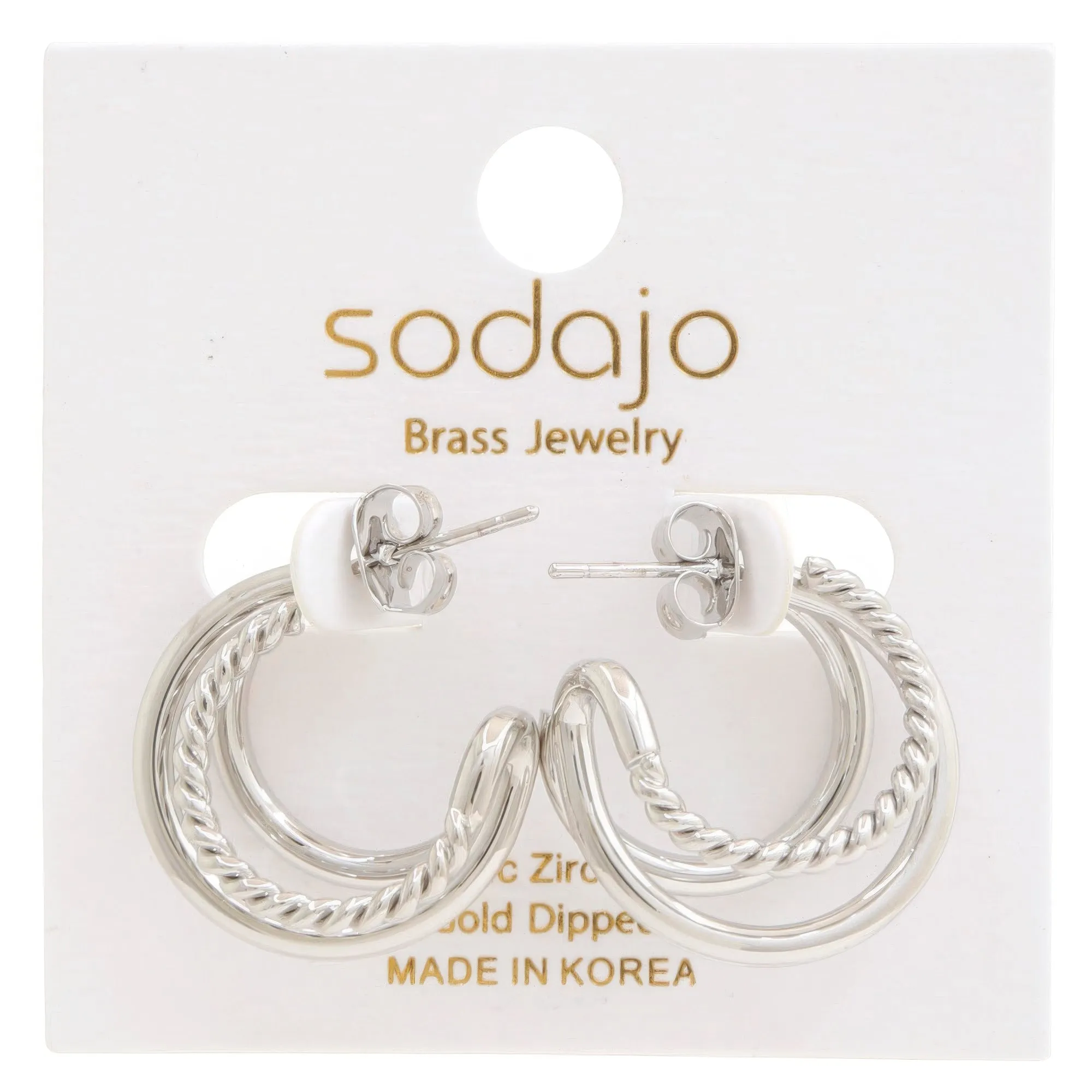Double Hoop Rope Gold Dipped Earring