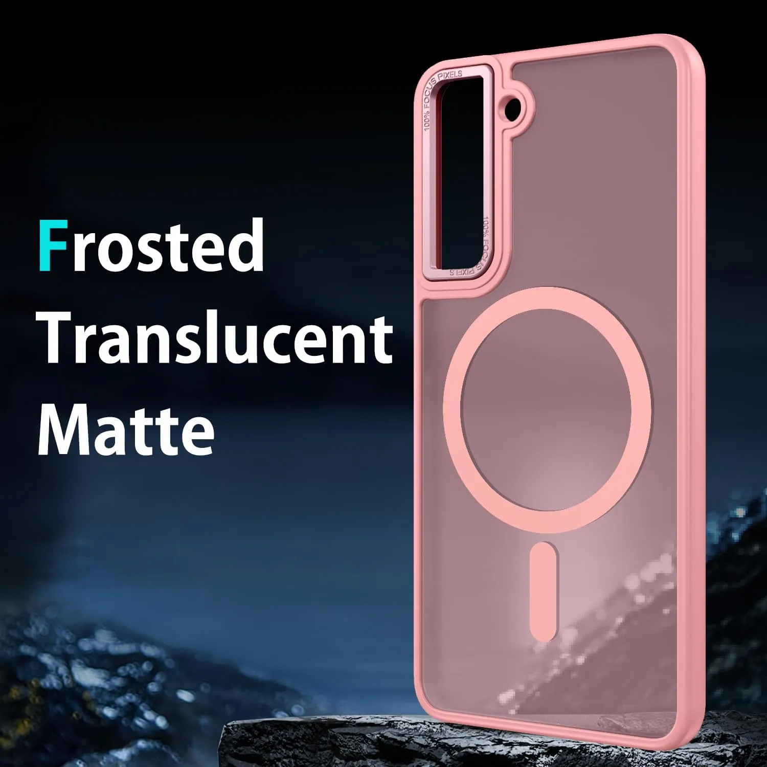 DUEDUE for Samsung Galaxy S21 Case Magnetic[Compatible with Magsafe], Translucent Matte Back Anti-Scratch Full Body Protective Cover Shockproof Phone Case for Samsung S21 6.2", Pink