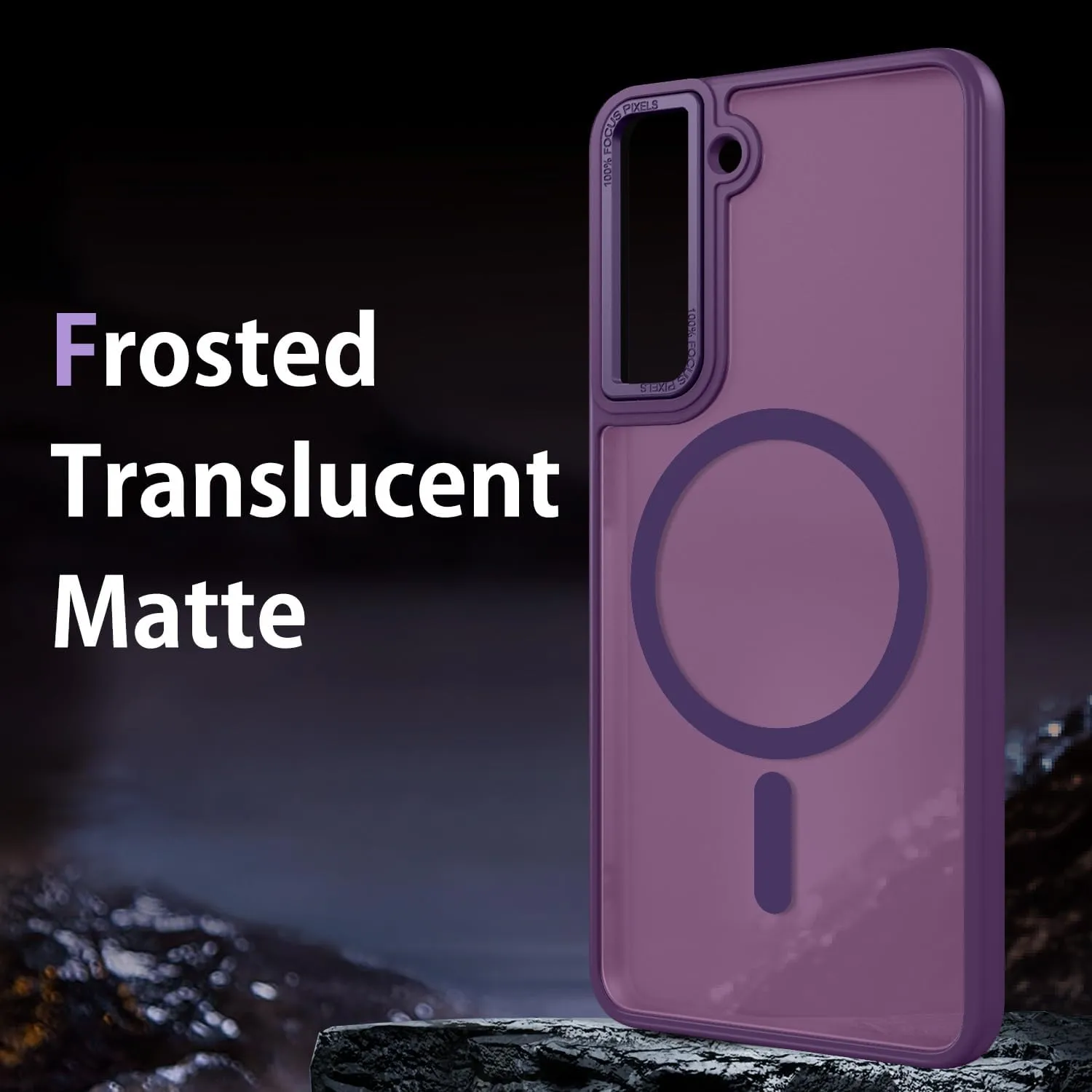 DUEDUE for Samsung Galaxy S21 Case Magnetic[Compatible with Magsafe], Translucent Matte Back Anti-Scratch Full Body Protective Cover Shockproof Phone Case for Samsung S21 6.2", Purple