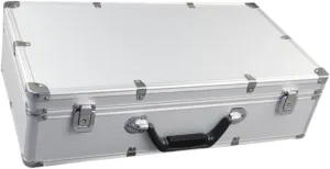 DYNWAVE Hard Shell Carrying Case Shockproof Buckle Closure Cordless Mic Protection Box for Business Outdoor Activity Party KTV, white