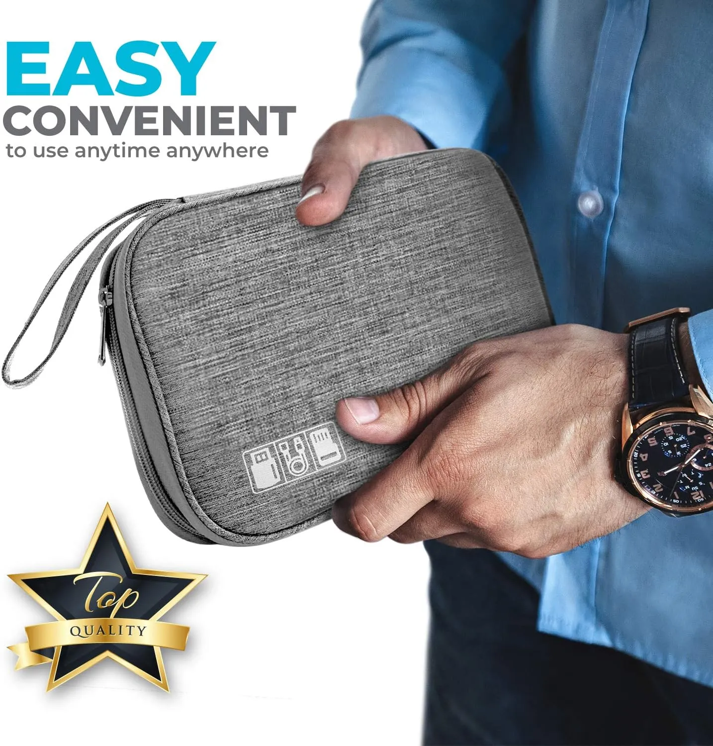 Electronics Charger Organizer - Travel Cable Case for Cords, Chargers, and Tech Accessories