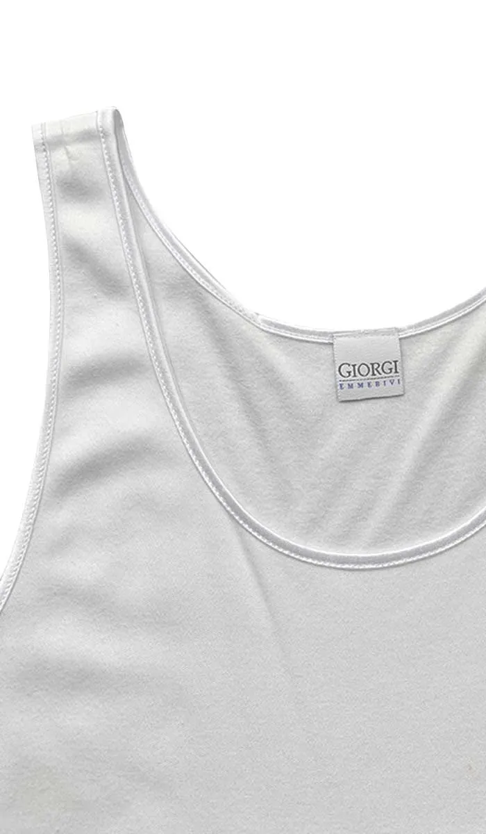 Emmebivi 100% Cotton Singlet Thermal in White 30812