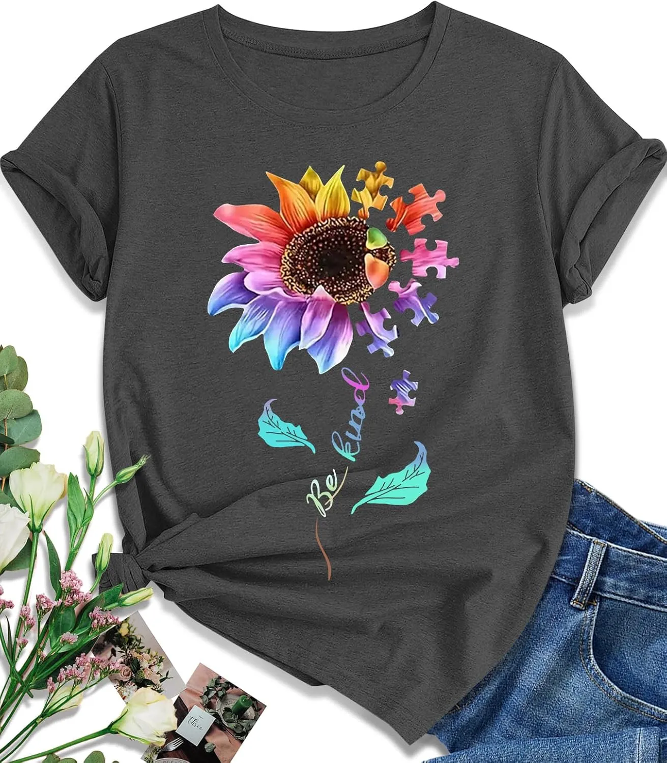 EUOW Tshirts for Womens Graphic Summer Tees Short Sleeve Loose Fit Trendy Tops