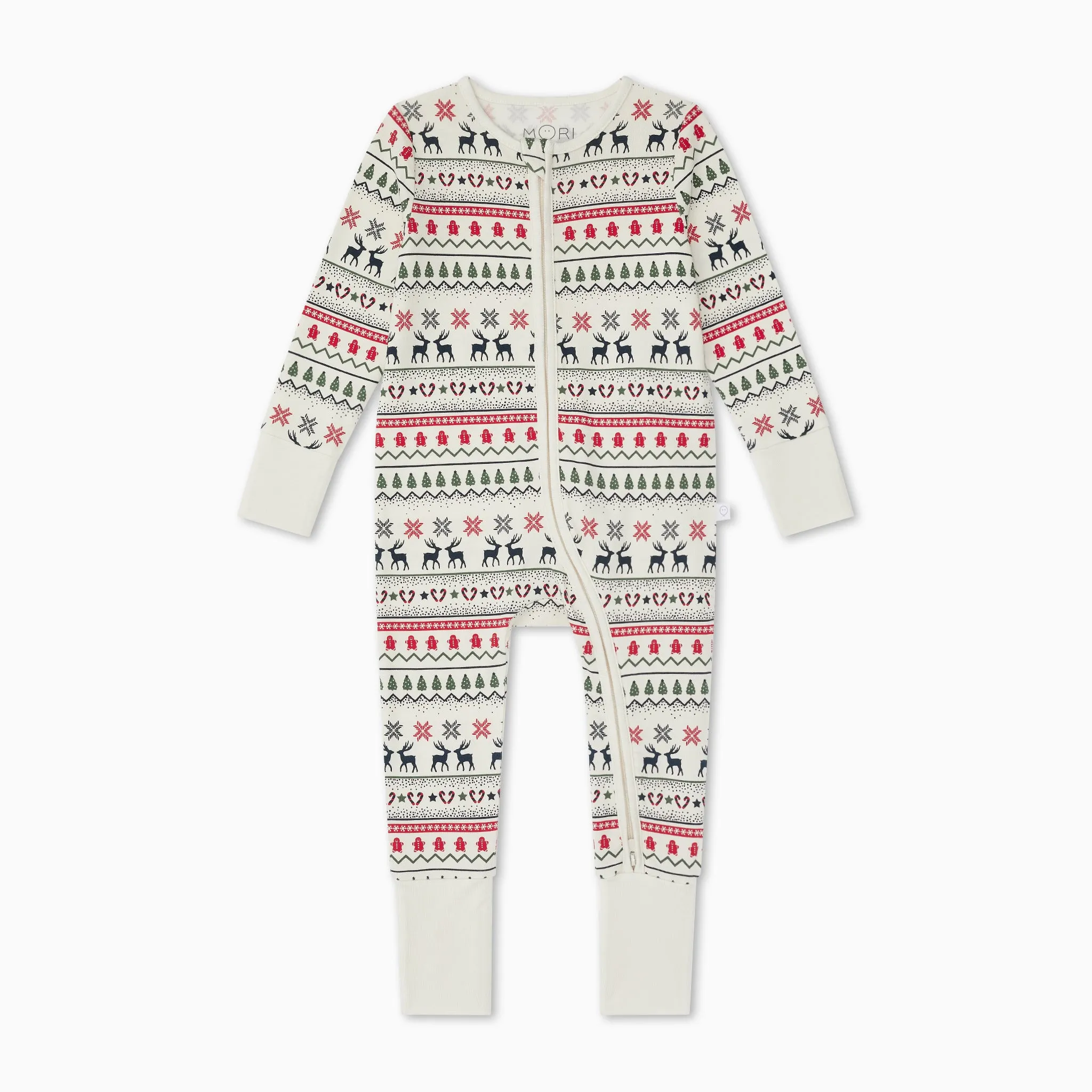 Fair Isle Print Clever Zip Sleepsuit