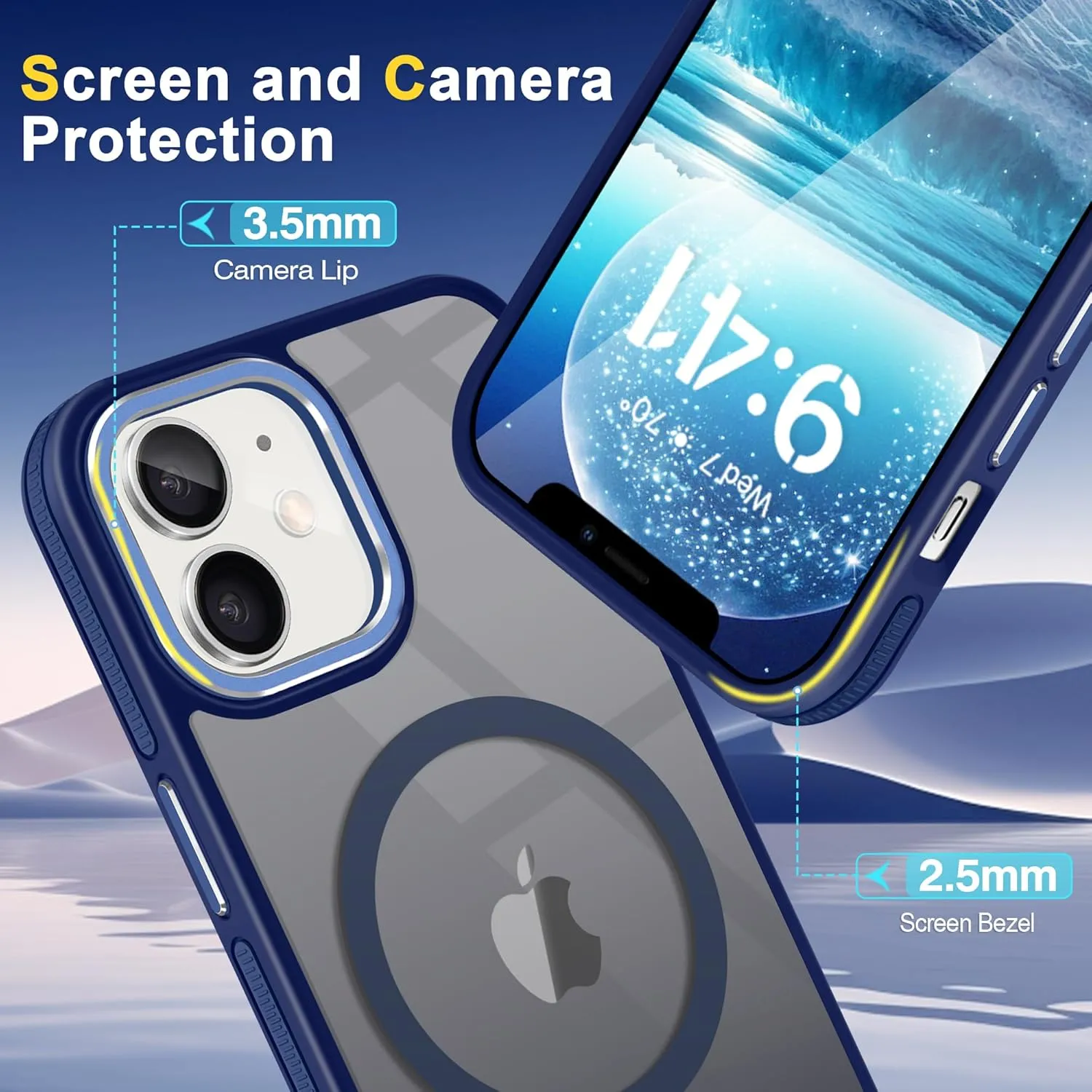 Fingic for iPhone 11 Phone Case[Compatible with Magsafe][Support Magnetic Car Mount]Non-Slip Shockproof Protective Slim Fit Matte for Women Men Boys Phone Cover Case for iPhone 11 Case,6.1",2019,Blue