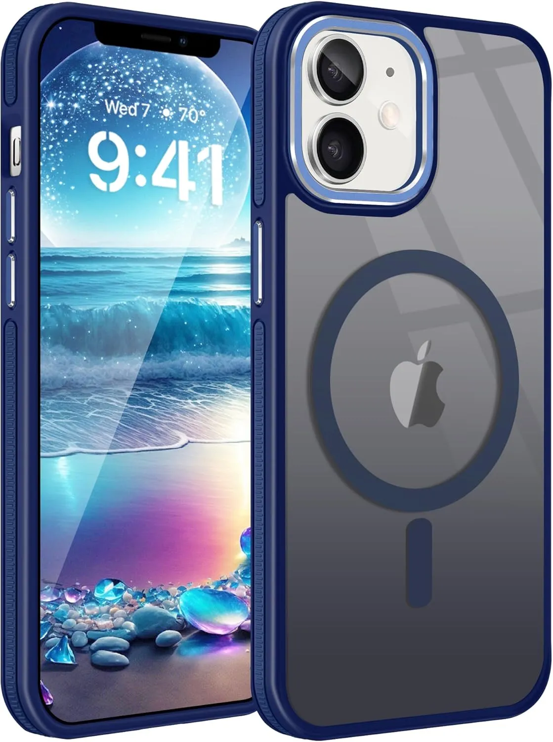 Fingic for iPhone 11 Phone Case[Compatible with Magsafe][Support Magnetic Car Mount]Non-Slip Shockproof Protective Slim Fit Matte for Women Men Boys Phone Cover Case for iPhone 11 Case,6.1",2019,Blue