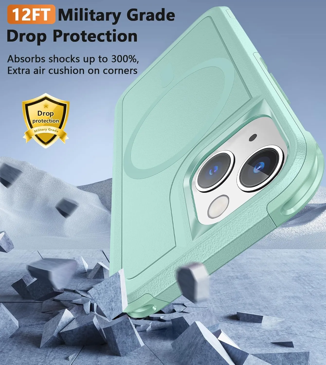 FNTCASE for iPhone 12 Mini Magnet Case: iPhone 13 Mini Magnetic Dual Layer Military Grade Drop Shockproof Protection Cell Phone Cover - Rugged Durable Heavy Duty Protective Bumper Tough (Green)