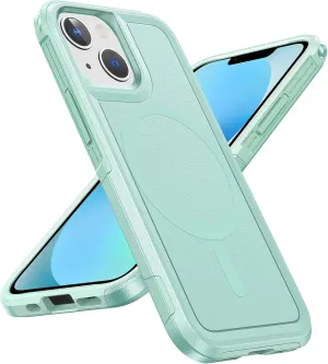 FNTCASE for iPhone 12 Mini Magnet Case: iPhone 13 Mini Magnetic Dual Layer Military Grade Drop Shockproof Protection Cell Phone Cover - Rugged Durable Heavy Duty Protective Bumper Tough (Green)