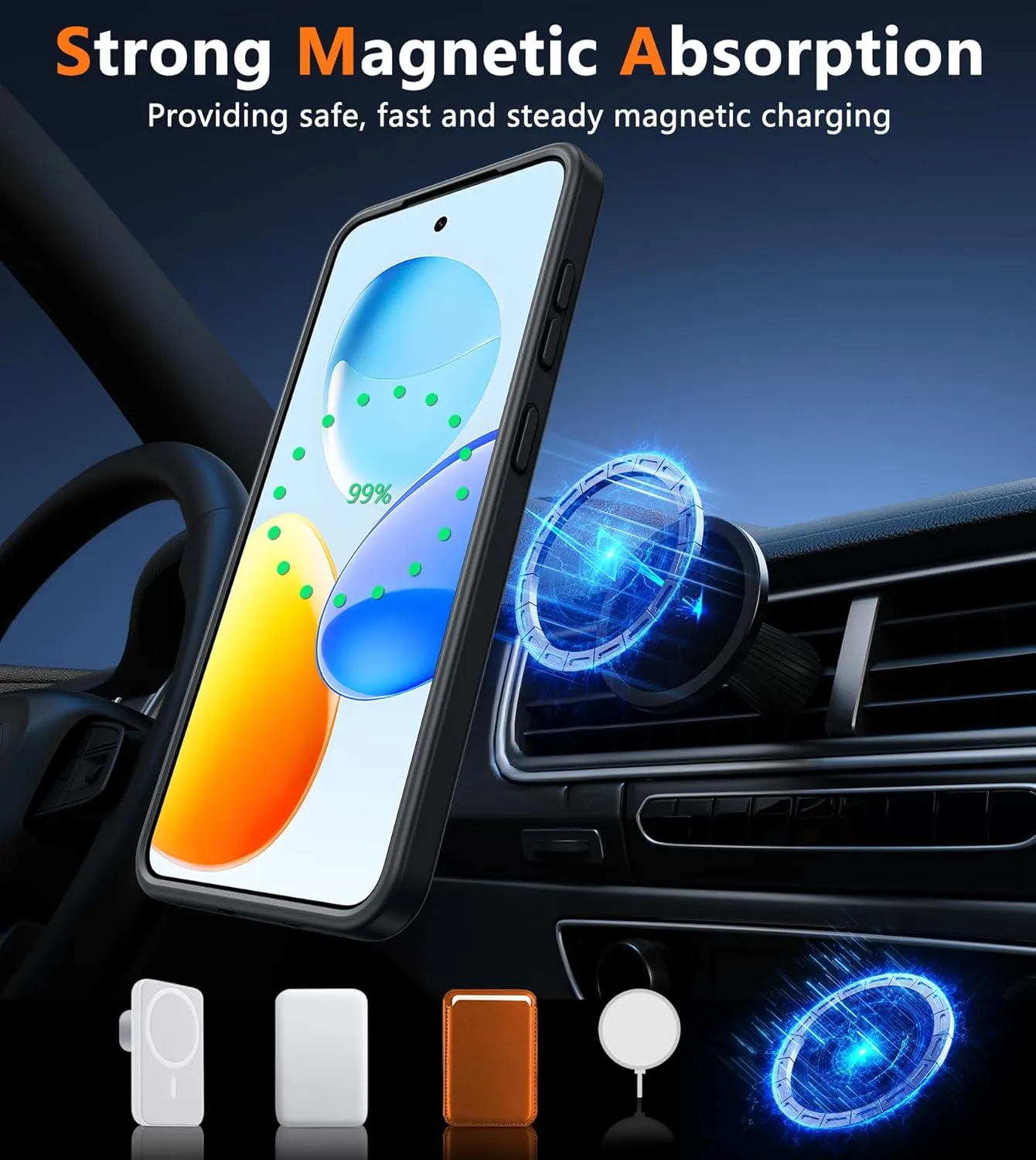 FNTCASE for Samsung Galaxy S25 Case: Magnetic Matte Textured Military Grade Drop Protection Translucent Cell Phone Cover - Slim Rugged Durable Shockproof Protective Bumper Cases- 6.2 inches(Black)
