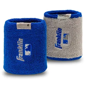 Franklin Sports MLB Wristbands - Xvent - Baseball   Softball - 4 inches - Breathable   Durable - Royal/Grey