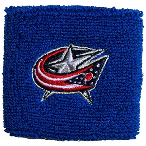 Franklin Sports NHL Columbus Blue Jackets 2.5" Embroidered Wristbands, One Pair