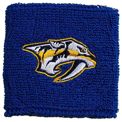 Franklin Sports NHL Nashville Predators 2.5" Embroidered Wristbands, One Pair