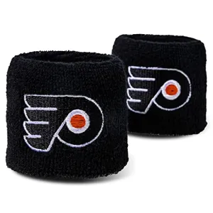 Franklin Sports NHL Philadelphia Flyers 2.5" Embroidered Wristbands, One Pair