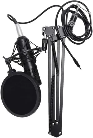 Full Set Professional Phantom Power Condenser Microphones, USB Sound Card, KTV/PC Microphone for Recording Studio