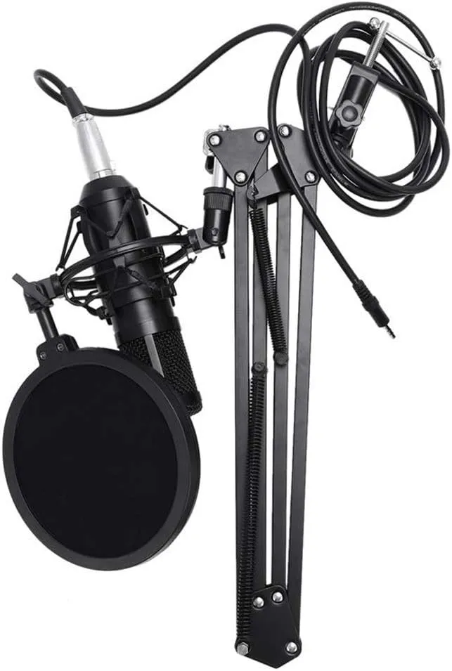 Full Set Professional Phantom Power Condenser Microphones, USB Sound Card, KTV/PC Microphone for Recording Studio