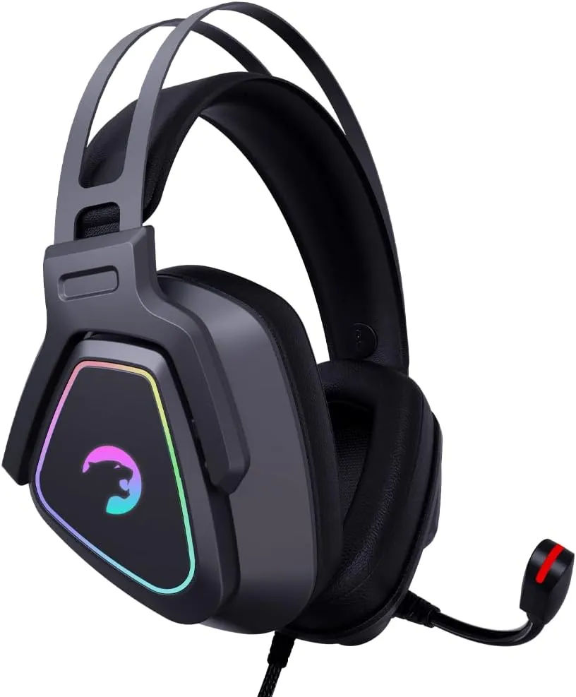 GAMEPOWER Kyruse PRO HiFi USB Gaming Headset - 7.1 Virtual Surround Sound, Wired RGB Led Headphones 53MM Drivers, Comfort Design, 360 Spatial Audio, Noise Cancelling Mic, Laptop, PC, Black