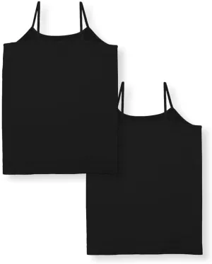 Girls Full Sleeveless Camisole Tank Tops  Stretch Undershirts Comfortable Camis (One Size Fits Ages 7-10)