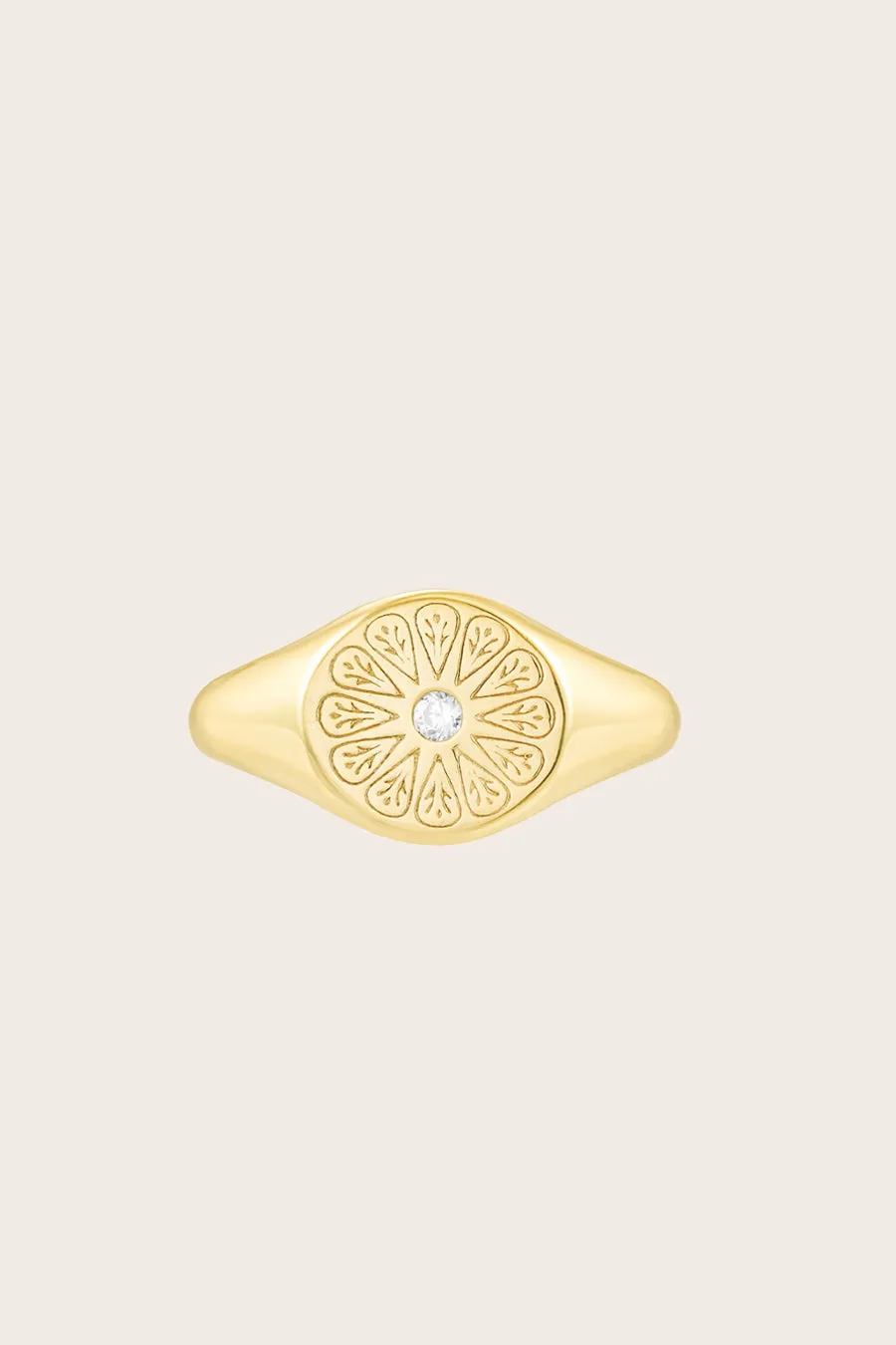 Gold Birthstone Ring - April/Crystal