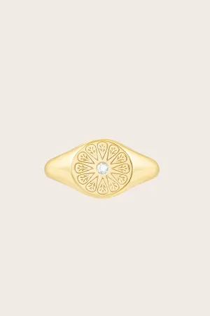 Gold Birthstone Ring - April/Crystal