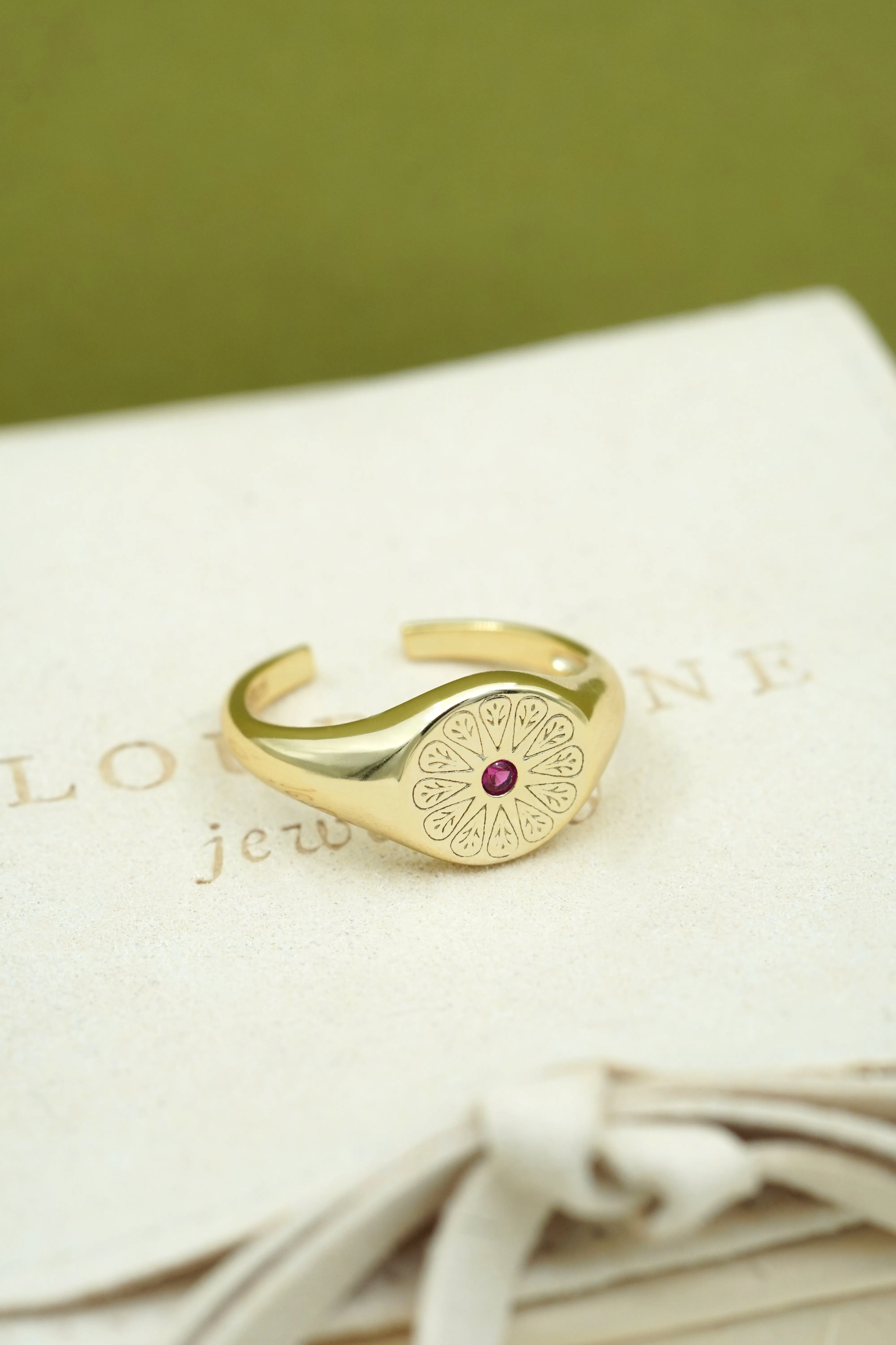 Gold Birthstone Ring - July/Ruby