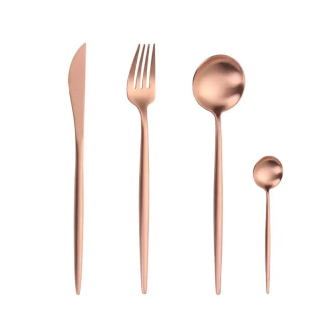Gold Cutlery Set Forks Spoons Knives