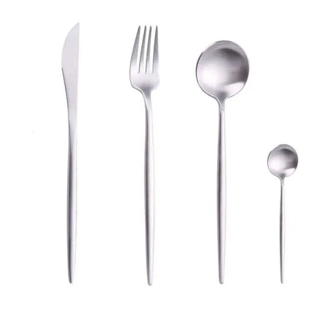 Gold Cutlery Set Forks Spoons Knives