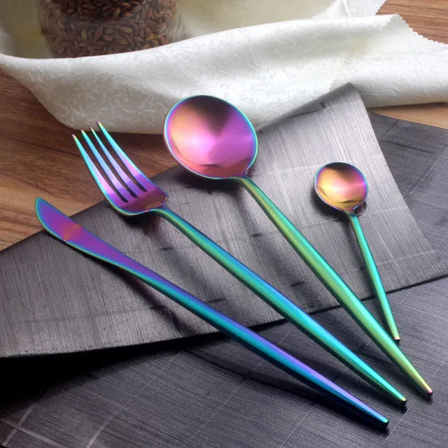 Gold Cutlery Set Forks Spoons Knives