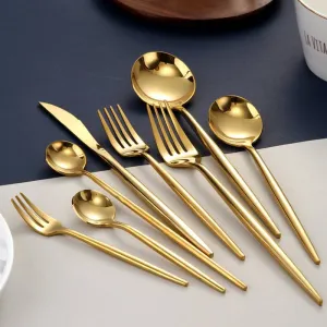 Gold Cutlery Set Forks Spoons Knives