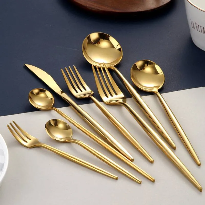 Gold Cutlery Set Forks Spoons Knives