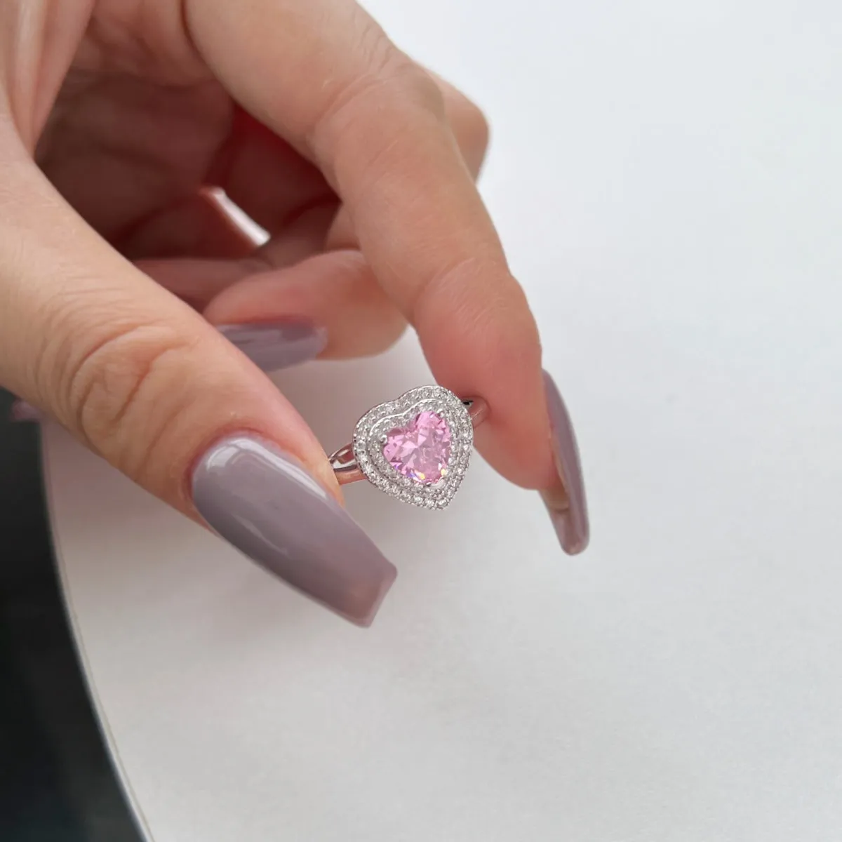[Goodv]Delicate Ebullient Heart Shape Wedding Ring