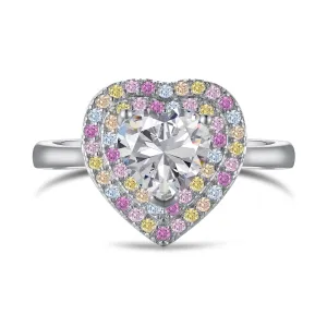 [Goodv]Delicate Ebullient Heart Shape Wedding Ring