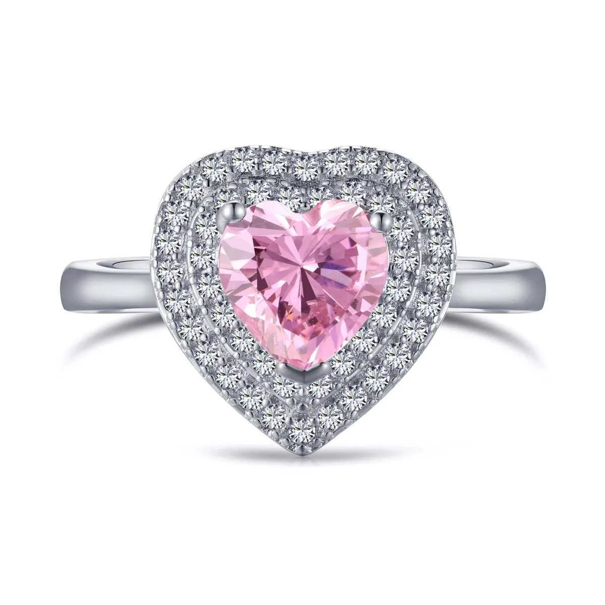 [Goodv]Delicate Ebullient Heart Shape Wedding Ring