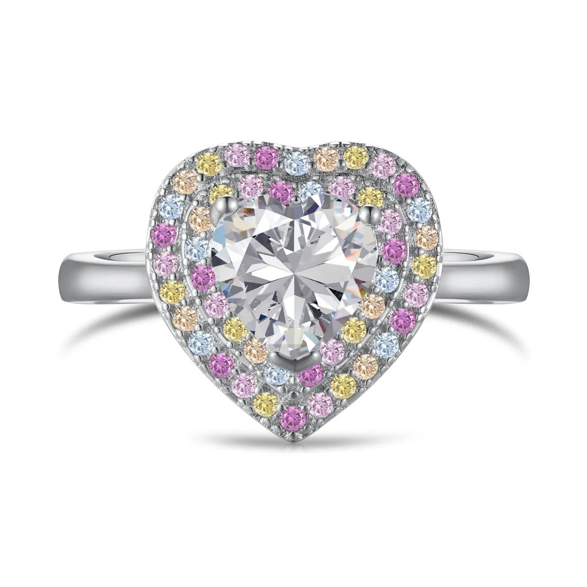 [Goodv]Delicate Ebullient Heart Shape Wedding Ring