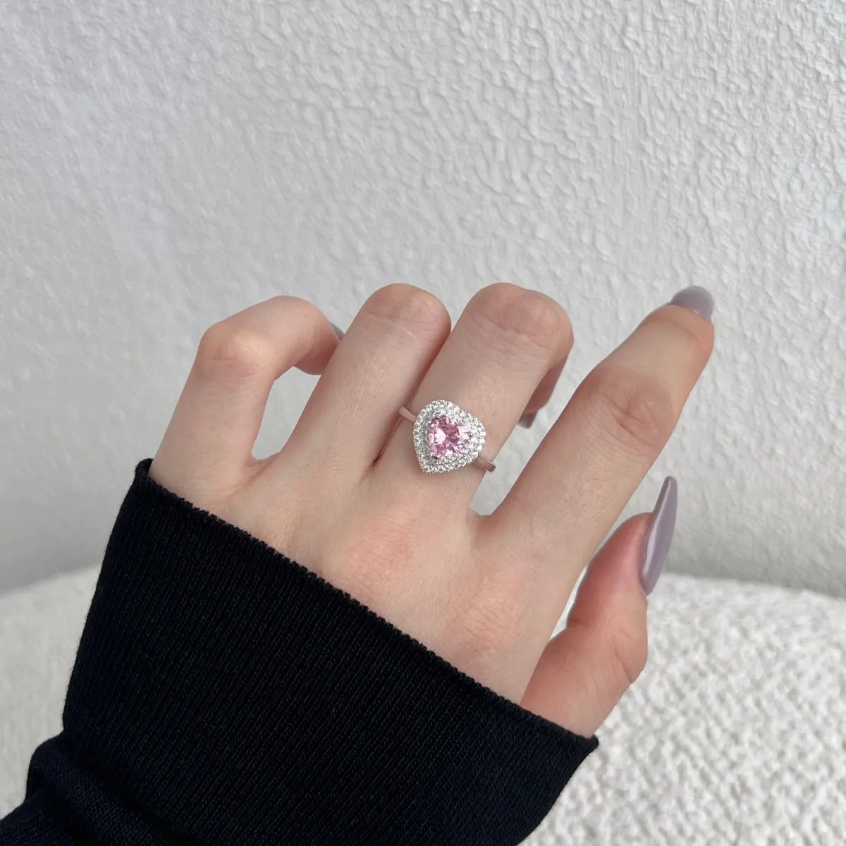 [Goodv]Delicate Ebullient Heart Shape Wedding Ring