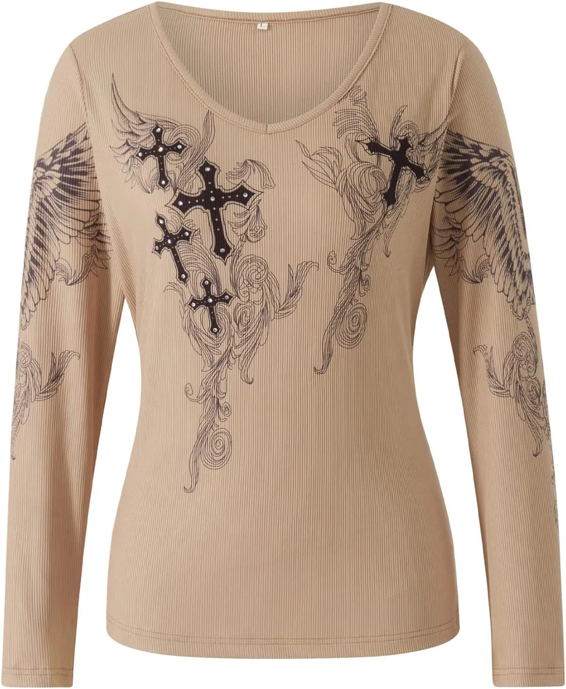 Grunge Clothes for Women Y2K Tops Long Sleeve Fairy Grunge Aesthetic Shirts Teen Girls Vintage Graphic Tees Fall