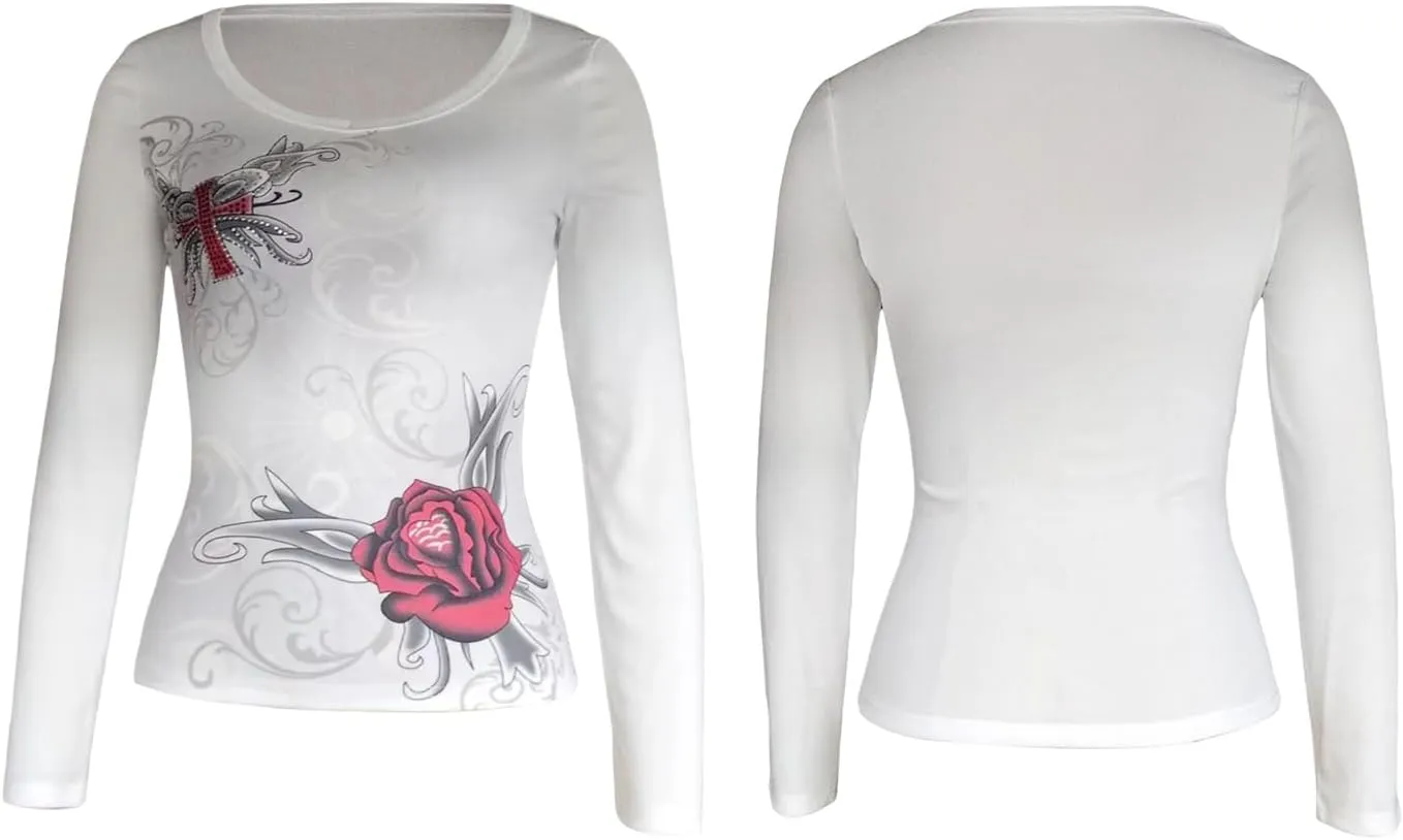 Grunge Clothes for Women Y2K Tops Long Sleeve Fairy Grunge Aesthetic Shirts Teen Girls Vintage Graphic Tees Fall