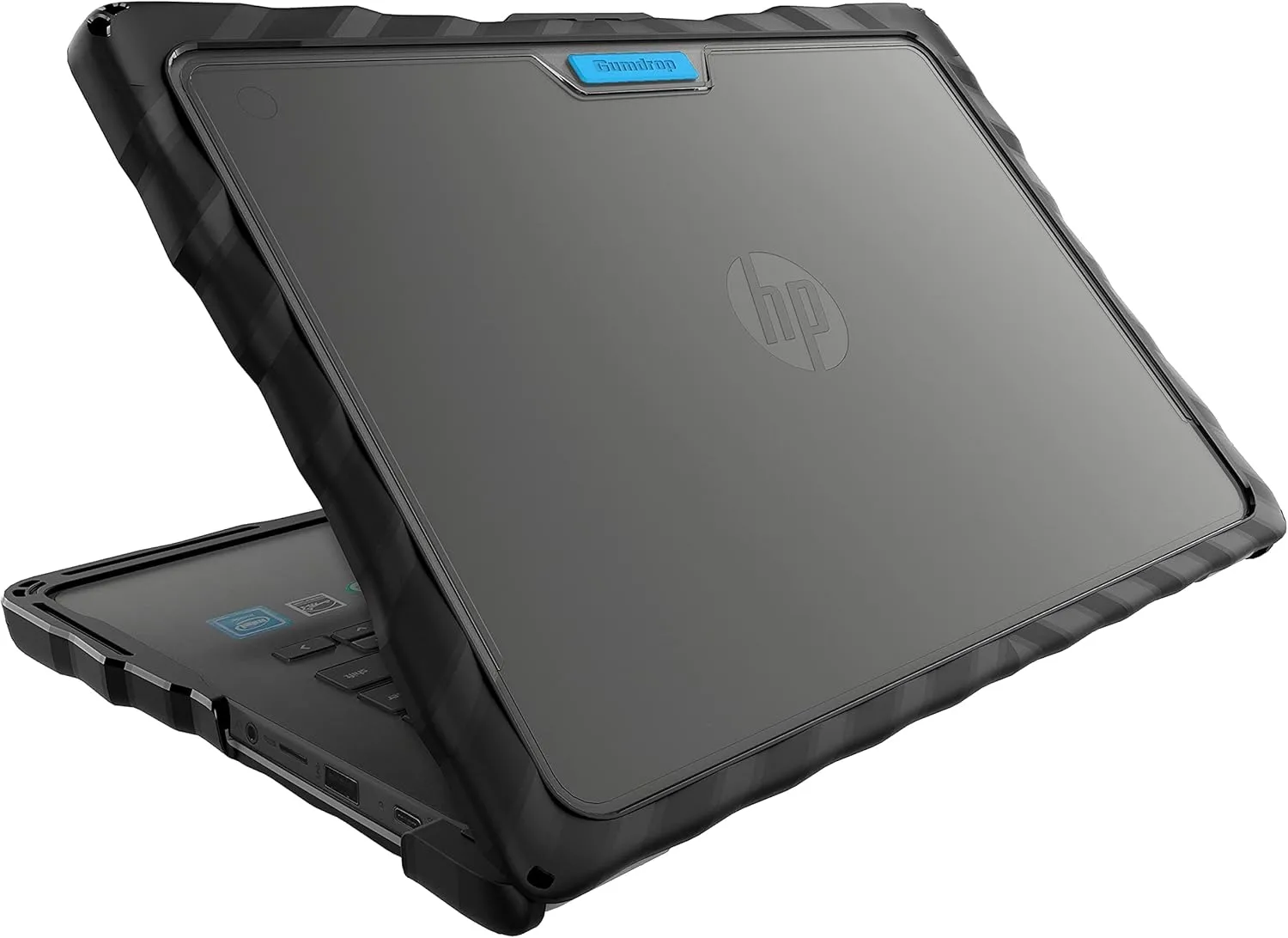 Gumdrop DropTech Laptop Case Fits HP Chromebook 14 G6/G7 (Clamshell). Designed for K-12 Students, Teachers and Classrooms Drop Tested, Rugged, Shockproof Bumpers for Reliable Device ProtectionBlack