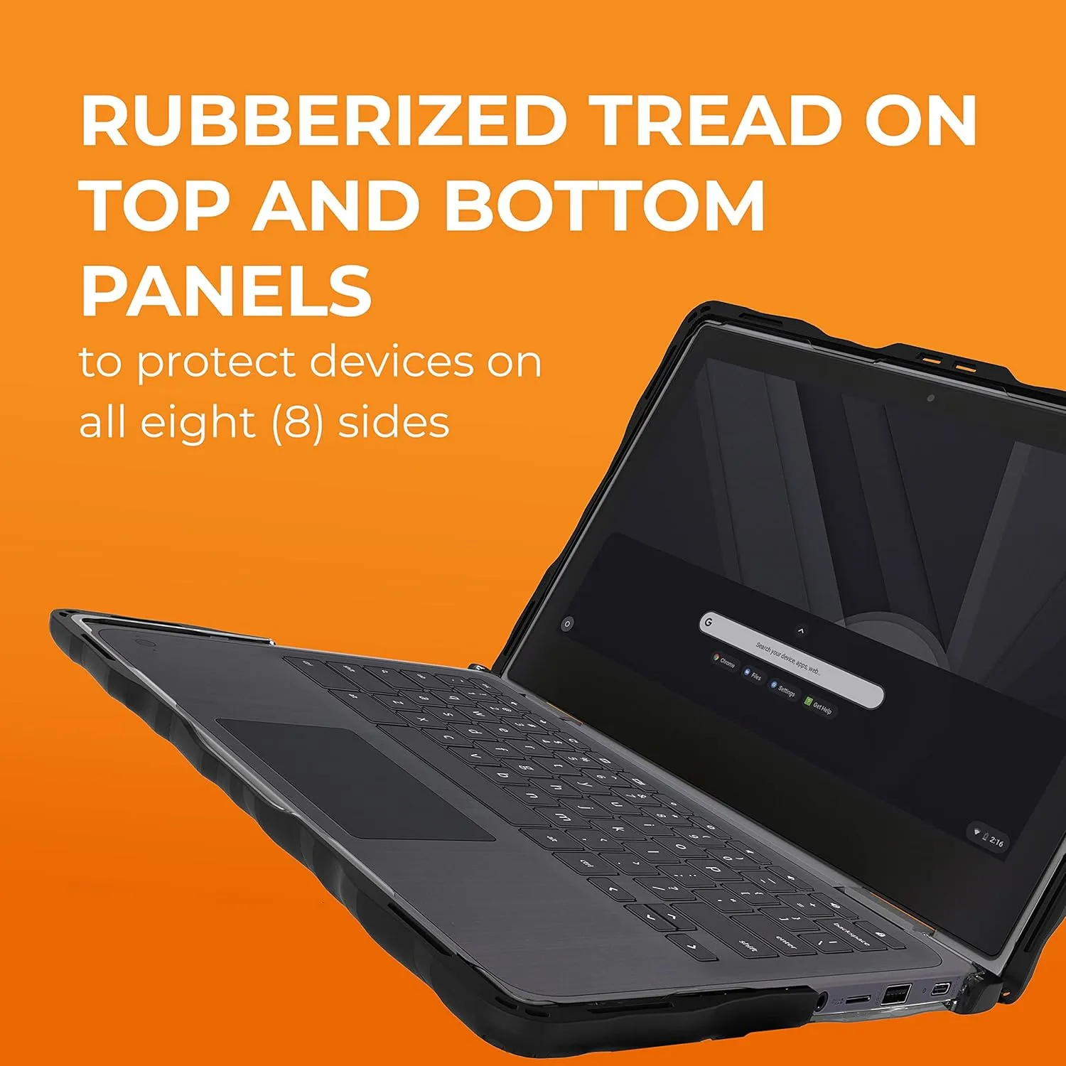Gumdrop DropTech Laptop Case Fits HP Chromebook x360 11 G3 EE (2in1) Designed for K-12 Students, Teachers and Classrooms  Drop Tested, Rugged, Shockproof Bumpers for Reliable Device Protection Black