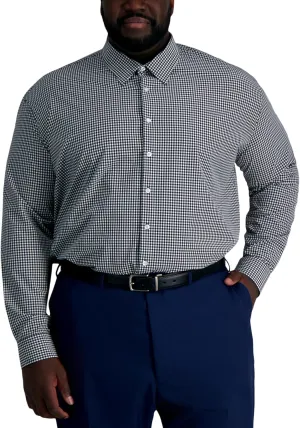 Haggar Men's Smart Wash Classic Fit Comfort Stretch Dress Shirt-Big Or Tall Sizes