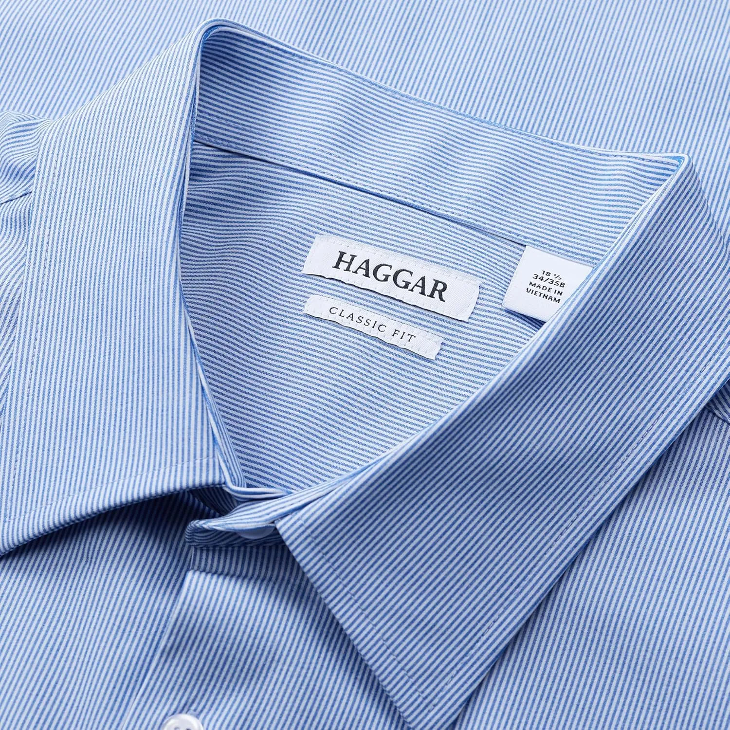 Haggar Men's Smart Wash Classic Fit Comfort Stretch Dress Shirt-Big Or Tall Sizes