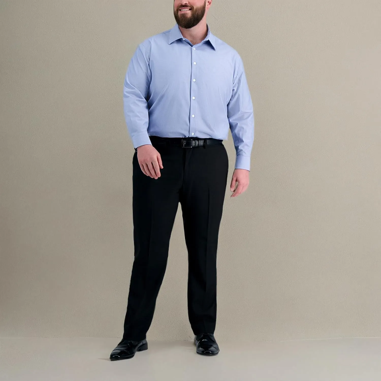 Haggar Men's Smart Wash Classic Fit Comfort Stretch Dress Shirt-Big Or Tall Sizes