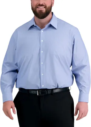 Haggar Men's Smart Wash Classic Fit Comfort Stretch Dress Shirt-Big Or Tall Sizes