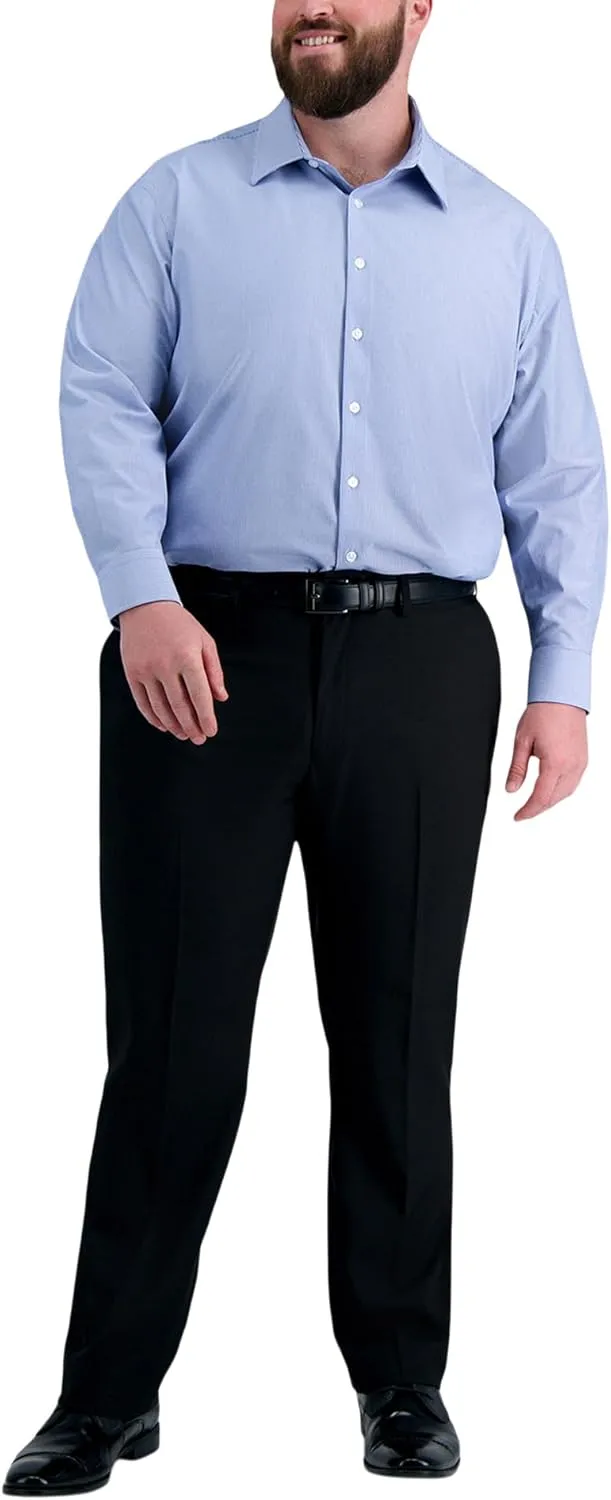Haggar Men's Smart Wash Classic Fit Comfort Stretch Dress Shirt-Big Or Tall Sizes