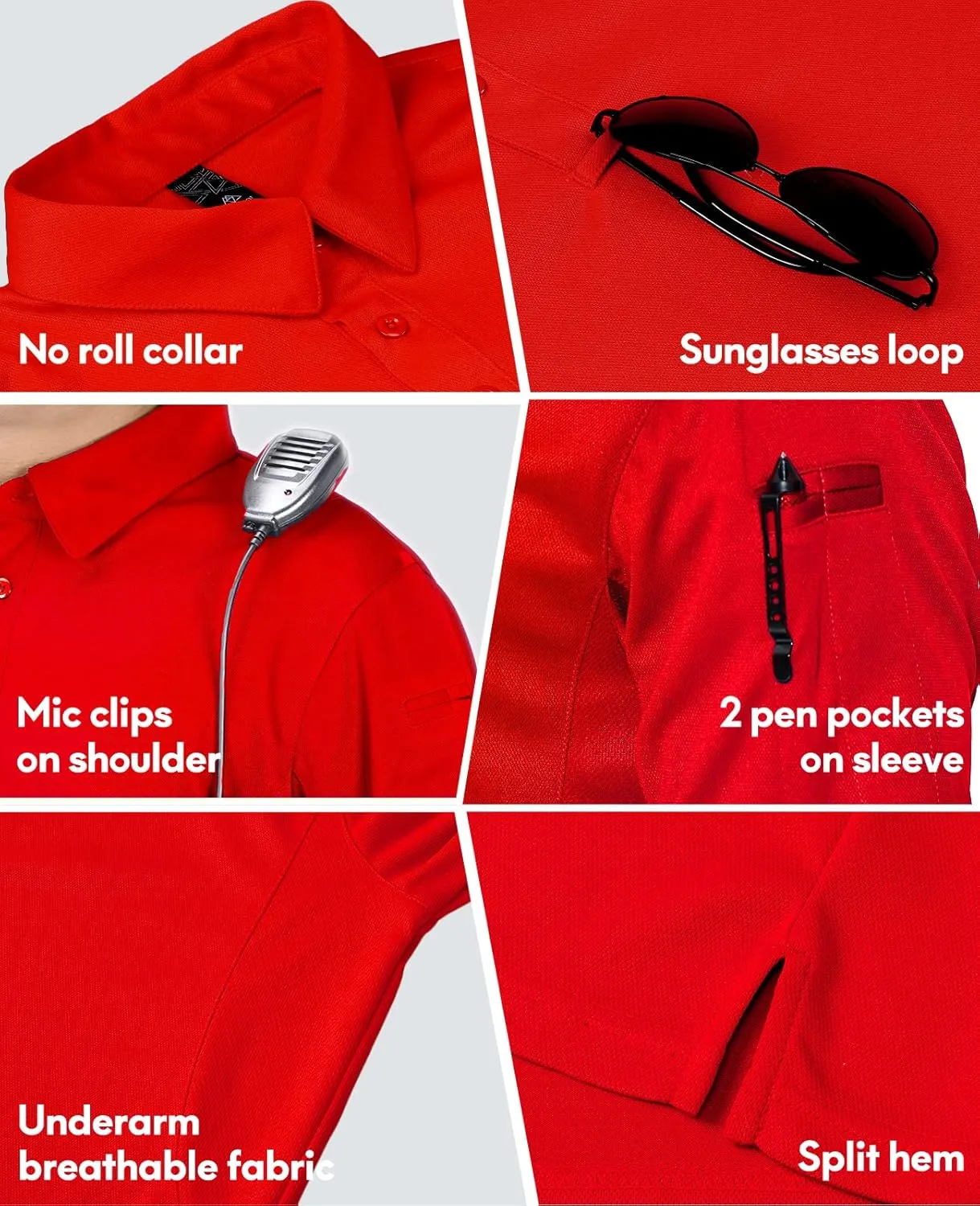 Haimont Men's Performance Dry Fit Polo Shirt Short and Long Sleeve Golf Collared T-Shirts for Tactical Outdoor Hiking