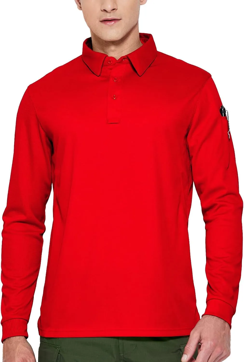 Haimont Men's Performance Dry Fit Polo Shirt Short and Long Sleeve Golf Collared T-Shirts for Tactical Outdoor Hiking
