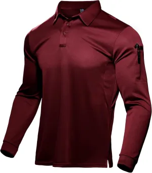 Haimont Men's Performance Dry Fit Polo Shirt Short and Long Sleeve Golf Collared T-Shirts for Tactical Outdoor Hiking