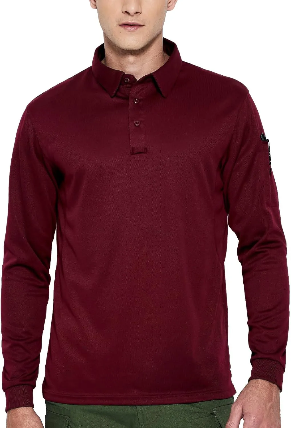 Haimont Men's Performance Dry Fit Polo Shirt Short and Long Sleeve Golf Collared T-Shirts for Tactical Outdoor Hiking